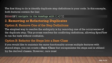 Resolving the Ambiguous Step Definitions Error in SpecFlow Testing