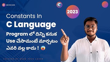 Constants in C Language Explained in Telugu | C Language Full tutorial in Telugu | #clanguage