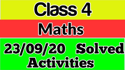 Class 4(Maths)Kite victers first bell||Worksheet||September 23
