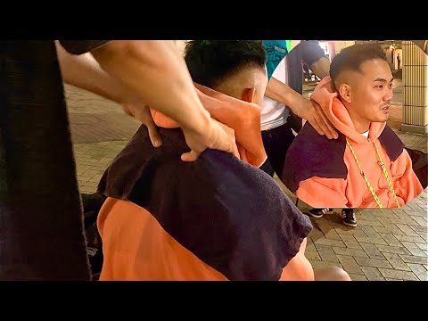 ヤバ！ヤバい！デスクワークで肩がカチカチ！気持良い肩もみで感動×70倍のお兄さん