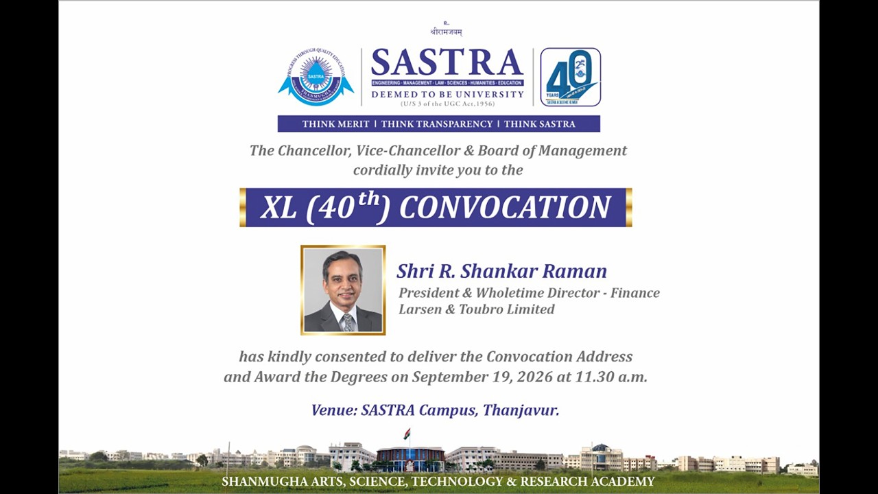 XL Convocation - Shri R. Shankar Raman