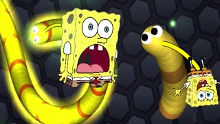 Slither.io - Huge Spongebob Trolling Snakes In Slitherio  | New Hack Zone-in Funny  Skin screenshot 5