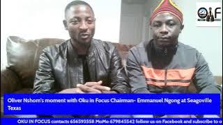 Oliver Nshom's  moment with Oku in Focus Chairman- Emmanuel Ngong at Seagoville Texas
