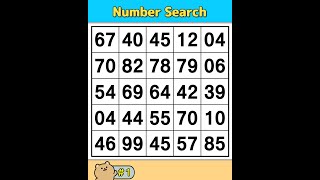 【Number Search】 Test Your Brain's Health! 《Brain Exercise》 #_1