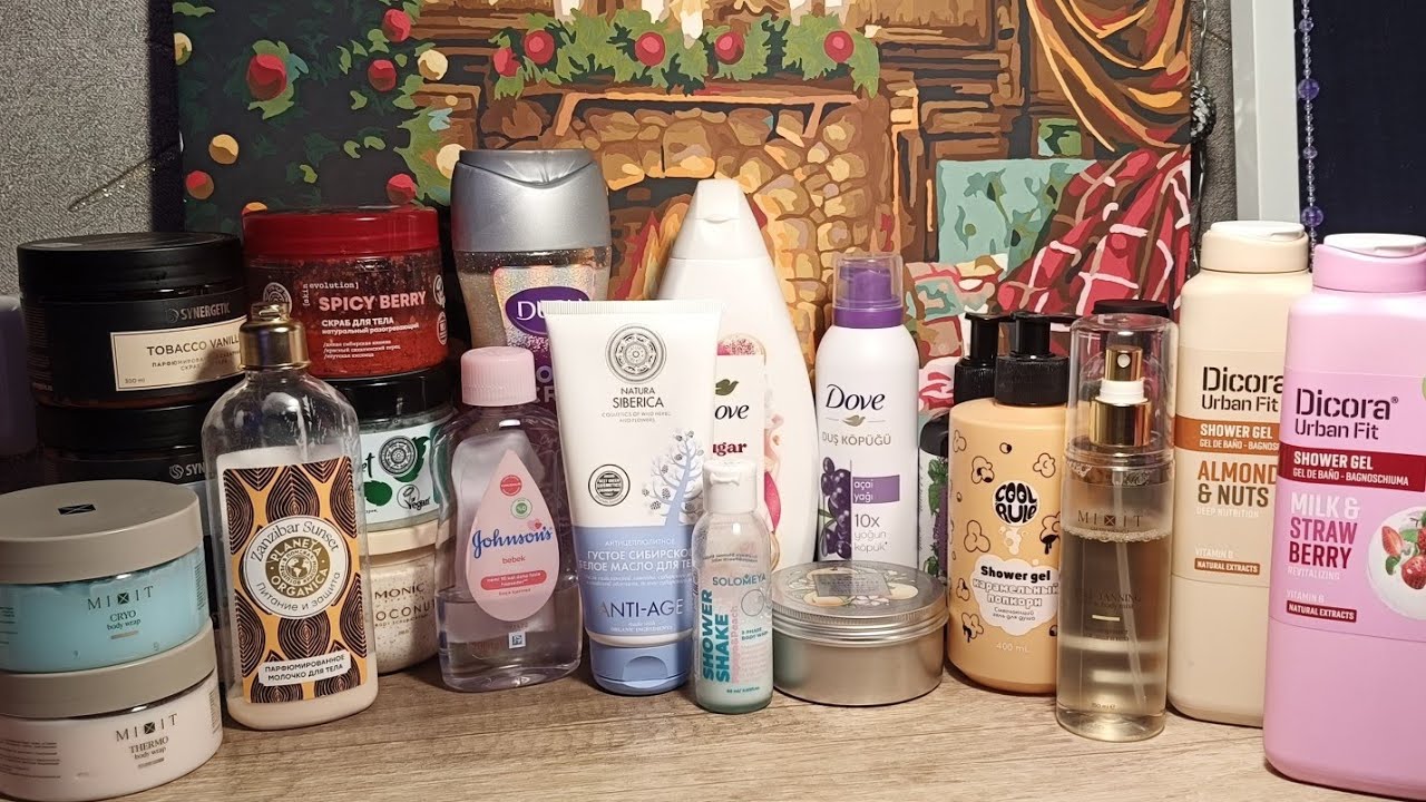 АСМР 🪻Обзор моей косметики 🪻уходовая косметика для тела 🪻мурашки🪻шёпот🪻для сна 