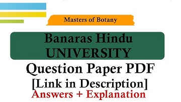 BHU | MSc Botany Entrance Exam 2021 | Question Papers + Answer & Explanation [PDF]