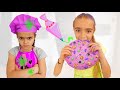 Gisele y Claudia decoran galletas para merendar Las Ratitas videos for kids