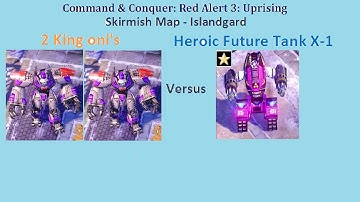 C&C Red Alert 3 - two king oni vs heroic future tank x-1 in Skirmish Map - Islandgard