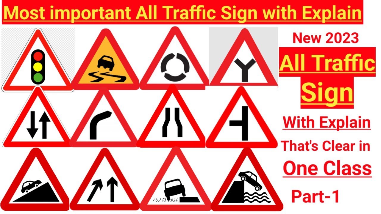 Most important All Traffic Sign name with Explain । All Traffic Sign। New GK 2023।