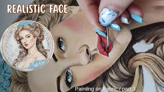 Painting Realistic Skin on Fabric | Fabric Portrait Tutorial | Elegant Fabric Art | Part 3 screenshot 4