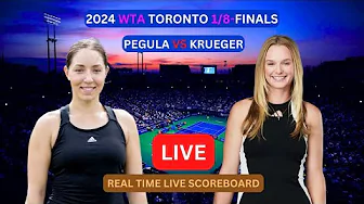 Jessica Pegula Vs Ashlyn Krueger LIVE Score UPDATE Today Women's Tennis 2024 WTA Toronto 1/8-Finals thumbnail