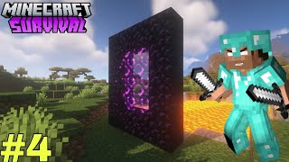 I CRAFT DIAMOND ARMOR IN MINECRAFT PE!! GO NETHER PORTAL