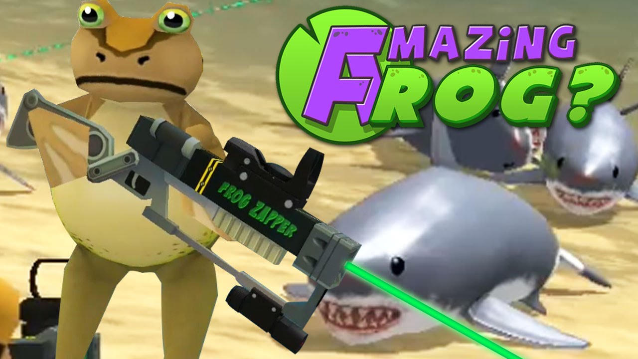 Amazing Frog - LASER GUN VS SHARKS - PC Gameplay Part 13