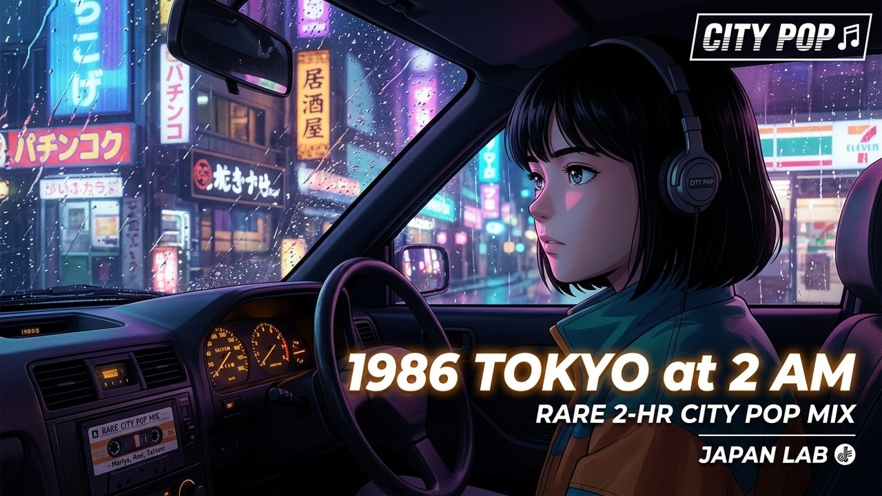 POV: Driving through 1986 Tokyo at 2 AM 🌙 (2 HR. Rare City Pop Mix) - Japan Lab [12]