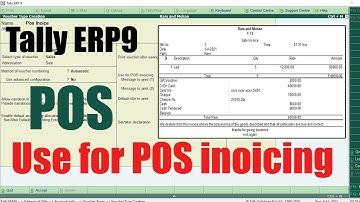 Tally ERP9 - Use for POS Invoicing | point of sale invoice | Class - 12