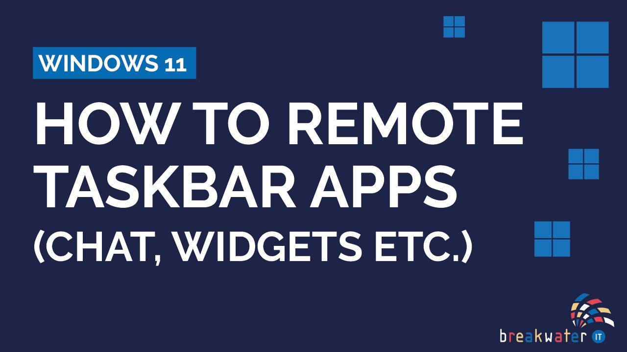 How To Remove Taskbar Apps Chat Widgets Etc On Windows 11 YouTube