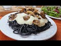 Спагетти с чернилами каракатицы под соусом!!!👍👍👍 Spaghetti with cuttlefish ink with sauce!!!👍👍👍