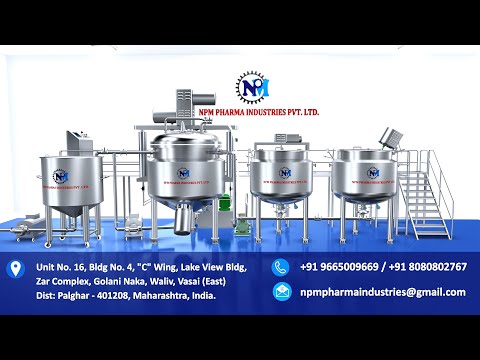 Ointment / Cream / Lotion / Toothpaste Manufacturing Plant Process 3d