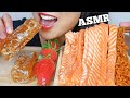 ASMR CANDIED HONEYCOMB STRAWBERRY SALMON NOODLES (EATING SOUNDS) NO TALKING POPULAR FOODS | SAS-ASMR