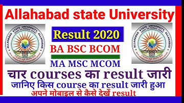 Allahabad state University result 2020 || Ba Bsc Bcom result 2020 || asu result || result news today