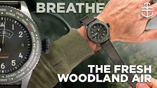 The IWC Pilot's Watch Timezoner TOP GUN Woodland adds colour to the complication