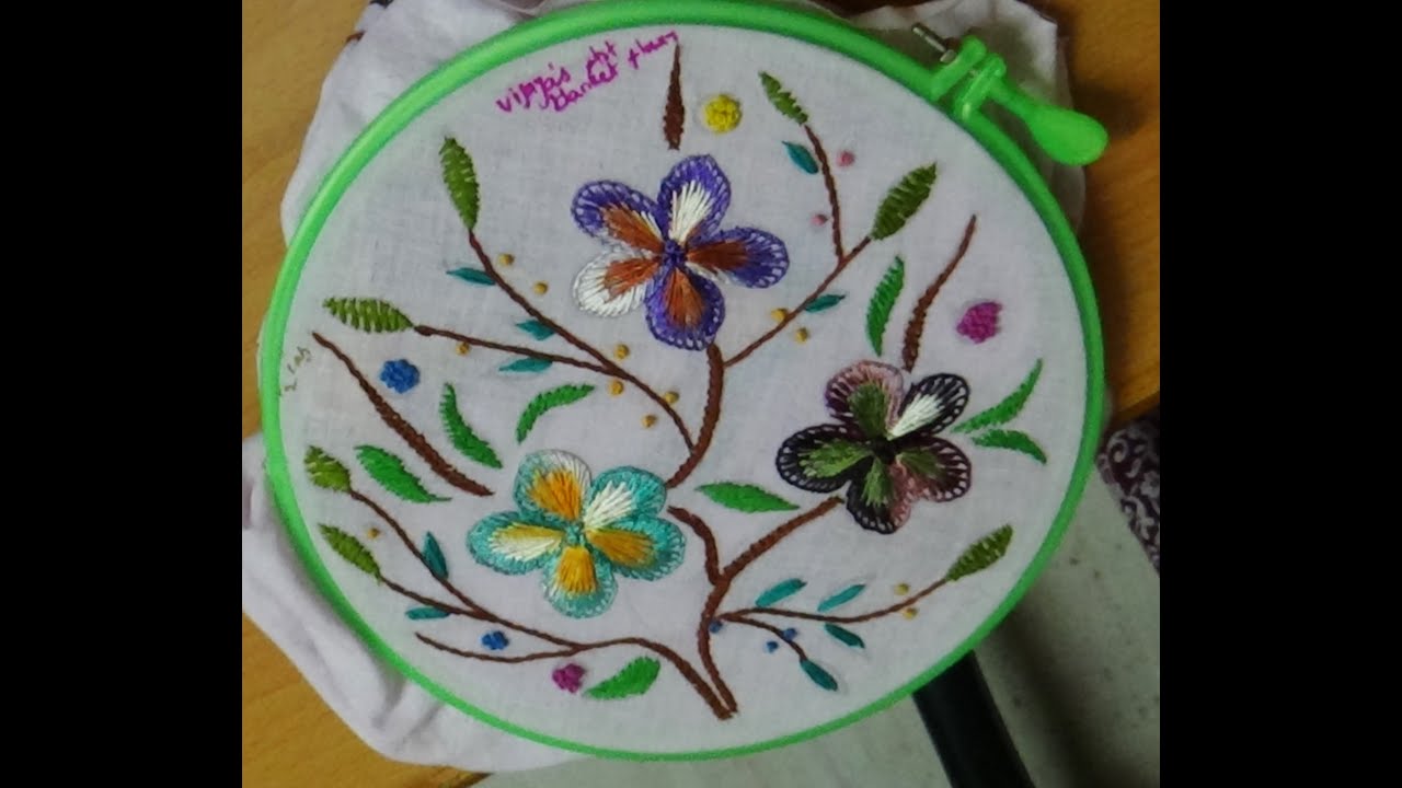 Hand Embroidery Designs # 142 - blanket & long & short design