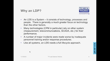 WEBINAR - Recent PHMSA and API Developments Regarding Leak Detection Systems