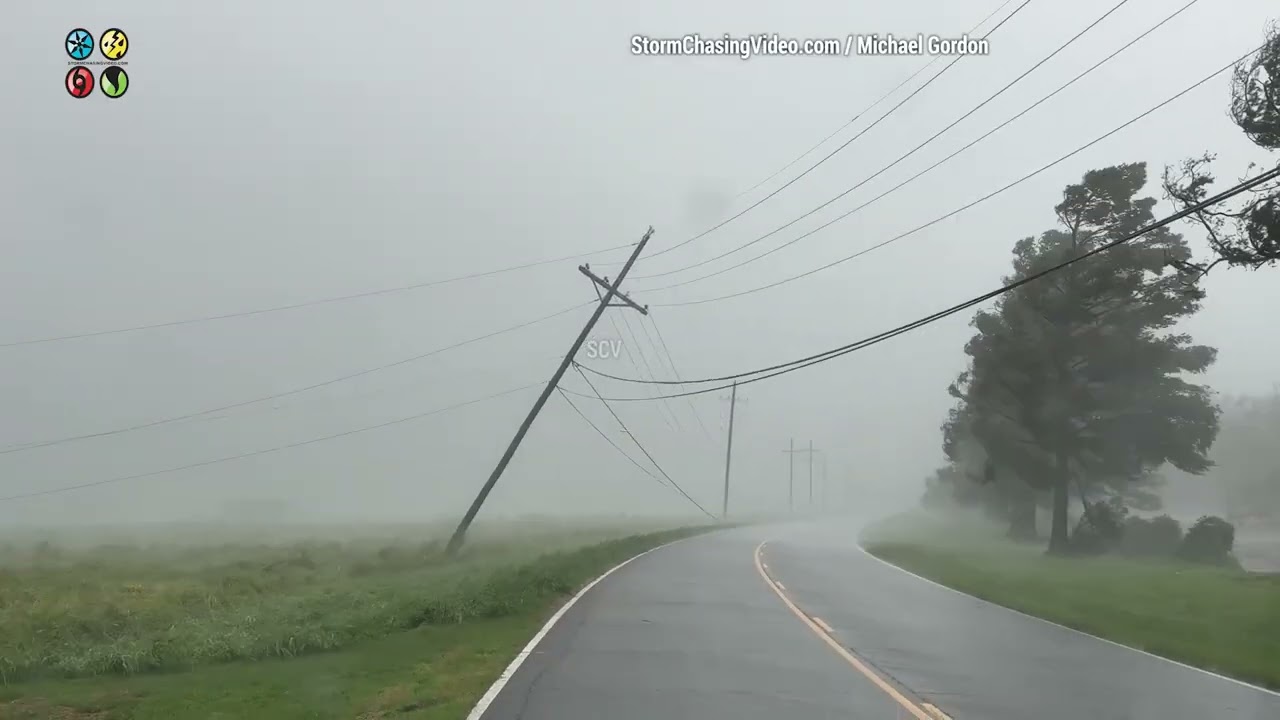 News Crew Almost Dies And Hurricane Damage in Theriot, LA - 9/11/2024