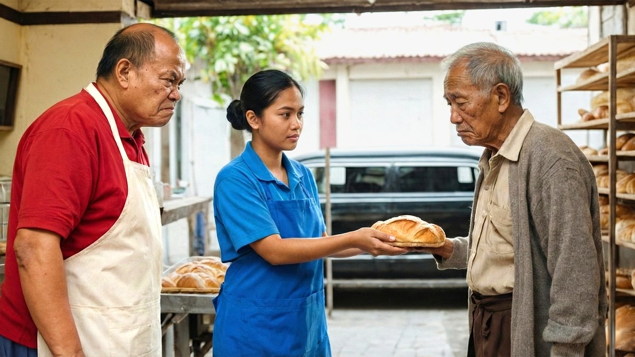 Bumibili siya ng tinapay para sa MATANDA araw-araw… hanggang may LIMUSINA sa panaderya