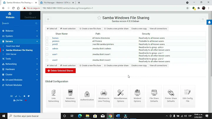 WEBMIN SAMBA WITH ACCESS CONTROL