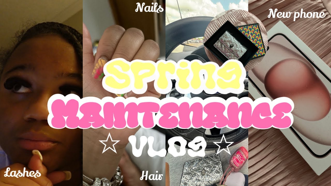 SPRING MAINTENANCE VLOG ☆ 🫧🌸new nails , hair ,surprise - YouTube
