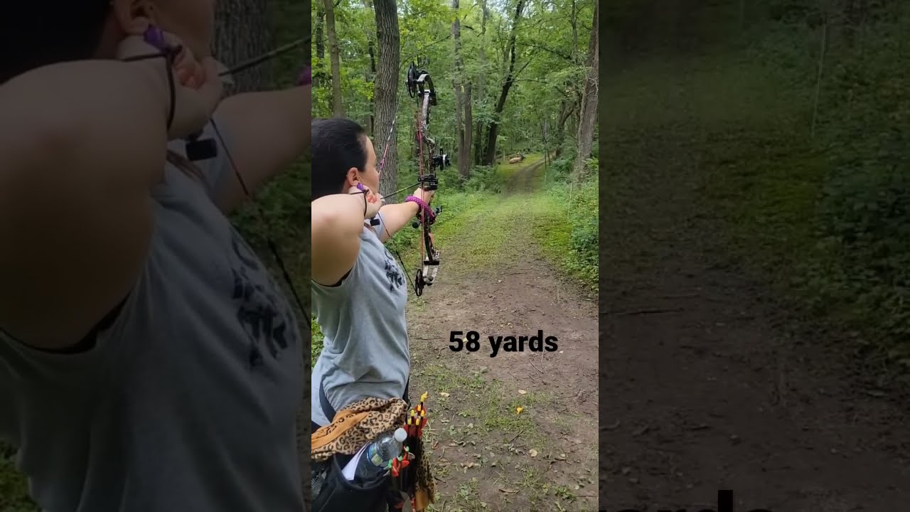 58 Yard Shot On A Bedded Elk Target Ishootxpedition Archery Bowandarrow Bow Woman