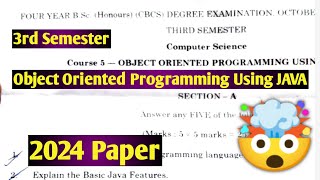Degree Semester 3 - OOP Using JAVA 2024 Question Paper 3sem Major Course Paper Degree Exams Nov 2024