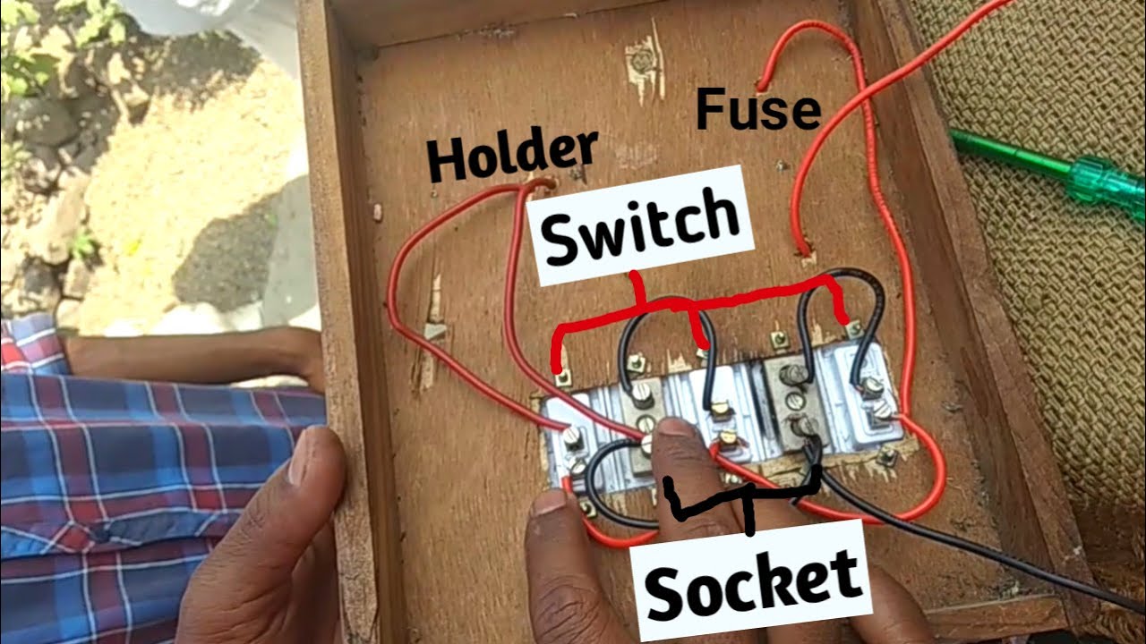 Switchboard connection with fuse स्विच बोर्ड वायरिंग