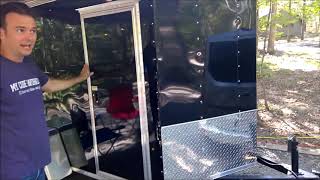 5x8 Cargo trailer conversion to RV final walkthrough at campsite