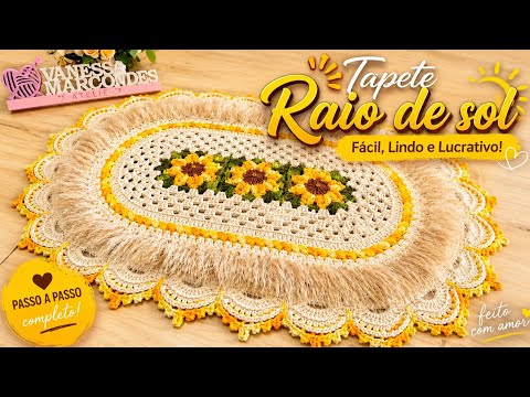 Sun Ray Crochet Rug Oval Version. By Vanessa Marcondes ✨