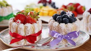 Small and Precious Mini Charlotte Cake Recipe  // Mango, Kiwi, Raspberry, Blueberry, Strawberry