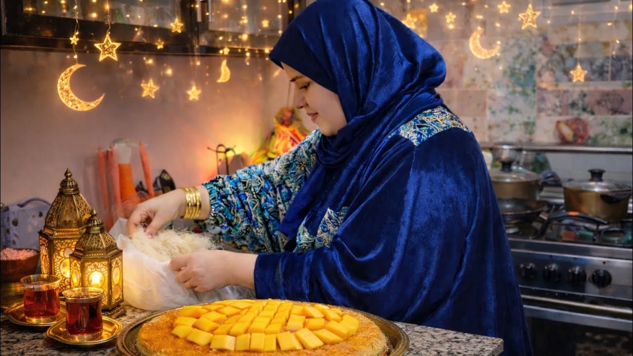 دخلت مطبخ أختي عملتلهم صنيه الحلو بالمانجا😋شكوا ف أمري واتريقوا😒عليا أبهرتهم ف الآخر🤭