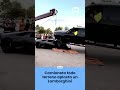 Camioneta todo terreno aplasta un Lamborghini