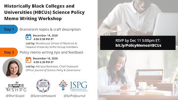 Historically Black Colleges and Universities (HBCUs) Policy Memo Writing Workshop (Day 1)