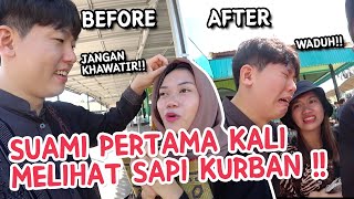 Reaksi Suami Korea Melihat Sapi Kurban Pertama Kali !!