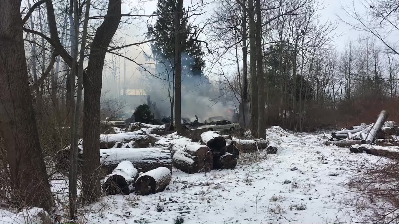 Fire destroys barn in Green Township, trapping man inside - YouTube