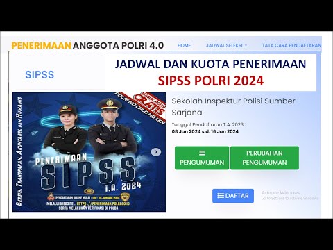 Ini Jadwal dan Kuota Penerimaan SIPSS POLRI 2024