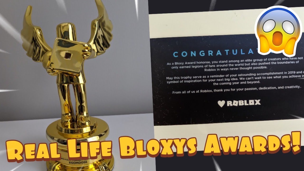 Real Life Roblox Bloxys Award Trophy Youtube - roblox youtube bloxys