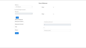 Membuat Form Pesan Makanan & Minuman menggunakan HTML, Bootstrap, Javascript, dan PHP.