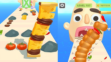 Satisfied Mobile🥪 Sandwich Runner Gameplay Walkthrough 🥪All Levels Android /iOS Gameplay 🥪 Part-  14