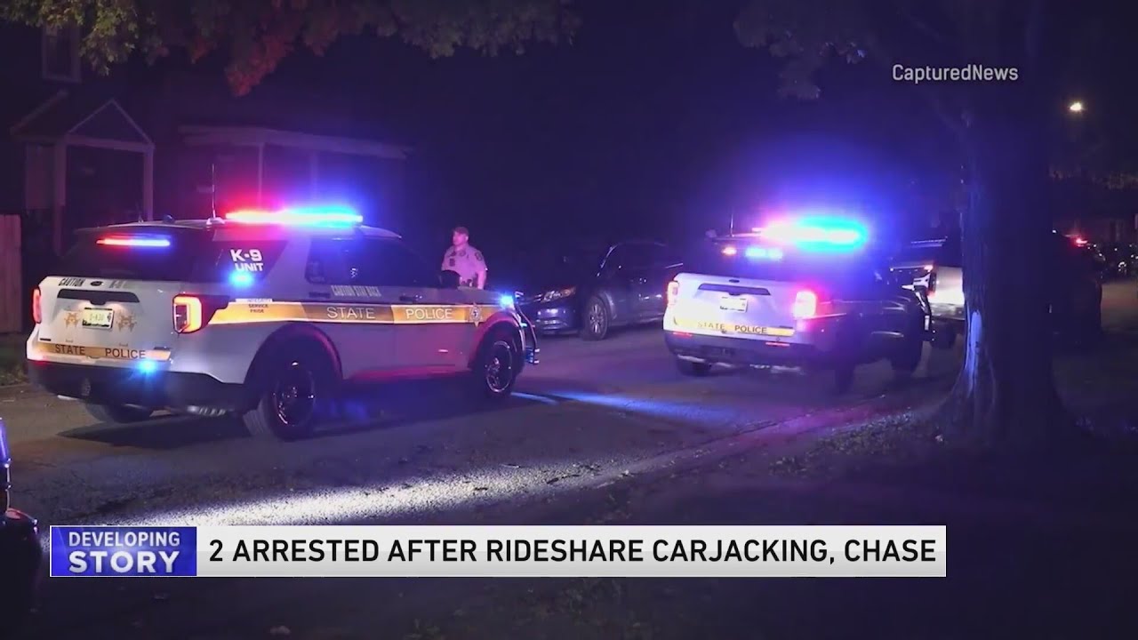 2 arrested after rideshare carjacking, police chase on South Side - YouTube