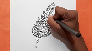 zentangle feather/relaxing drawing/zentangle