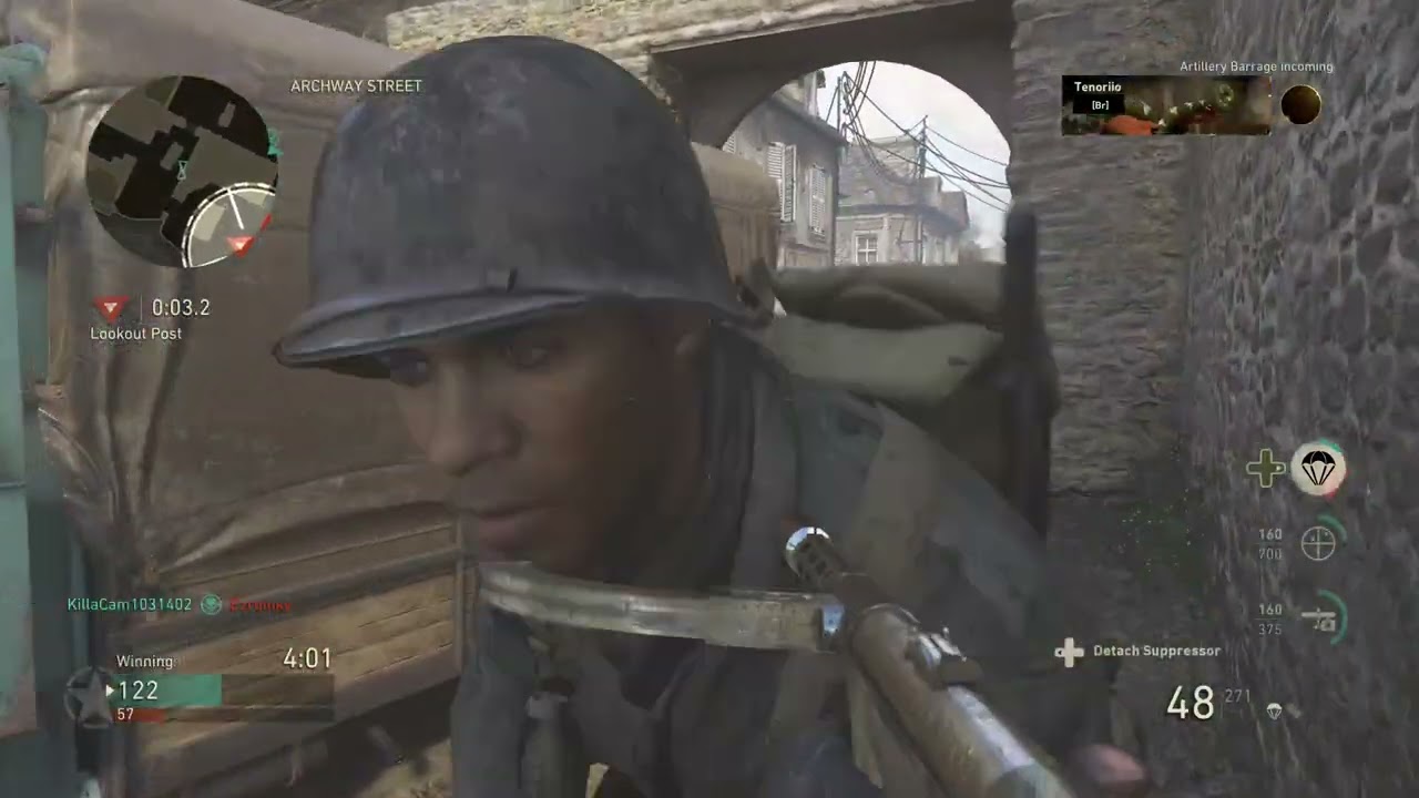 CALL OF DUTY WWII - COD LOCAL MULTIPLAYER SPLIT SCREEN HARDPOINT SAINTE  MARIE DU MONT GAMEPLAY 