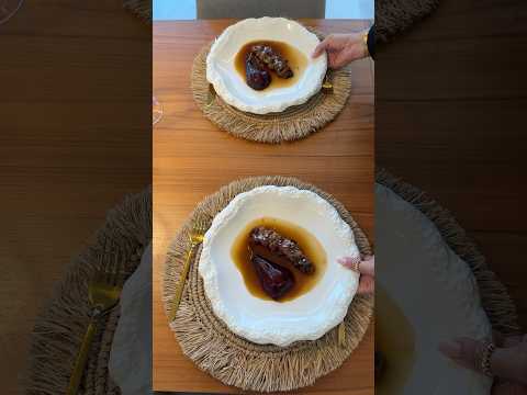 Duck skewers with sous-vide pear in a wine marinade 🍐🔥